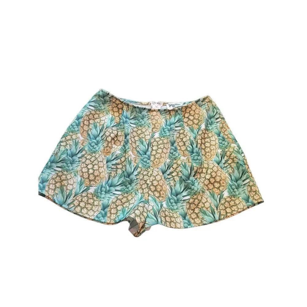 Show Me Your Mumu Shorts Women's Small Pineapple Print High Rise Zip Back